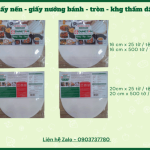 Giấy nến tròn 16 cm, 500 tờ / tệp (đục lỗ và k đục lỗ)